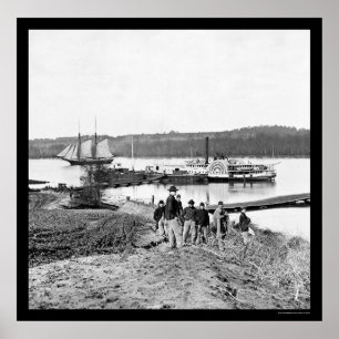 Póster Barco de suministros médicos en el río Appomattox
