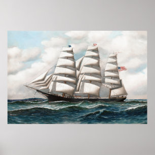Póster Barco de transporte marítimo de América Latina