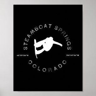 Póster Barco de vapor Springs Colorado Vintage Gráfica Sn