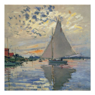 Póster Barco de vela de Monet Impresionismo francés Arte 