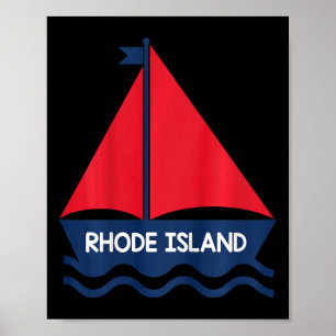 Póster Barco de vela de Rhode Island niños niñas niños pe