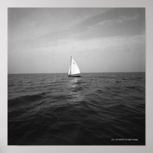 Póster Barco de vela en el océano