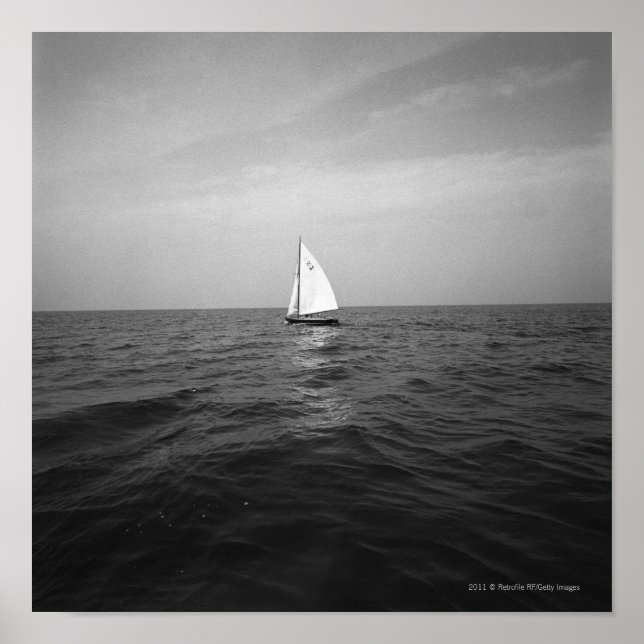 Póster Barco de vela en el océano (Frente)