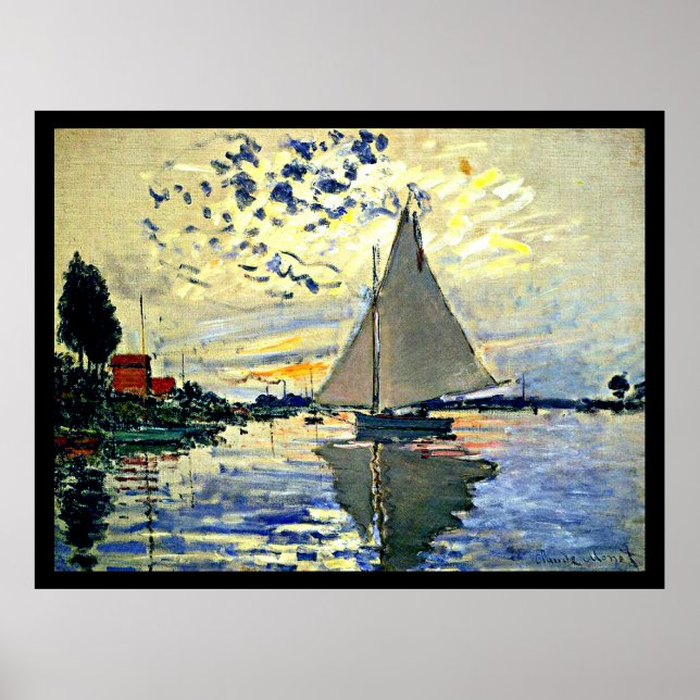 Póster Barco de vela en Le Petit Gennevilliers (Frente)