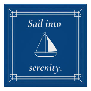 Póster Barco de Vela Náutico Serenidad