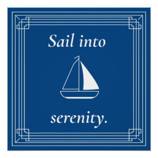 Póster Barco de Vela Náutico Serenidad