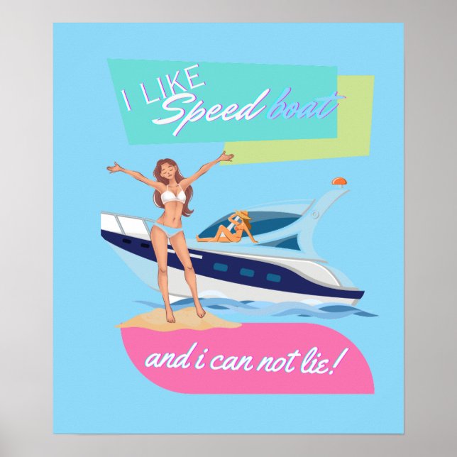 Póster barco de velocidad (Frente)