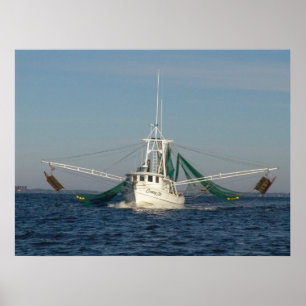 Póster Barco del camarón