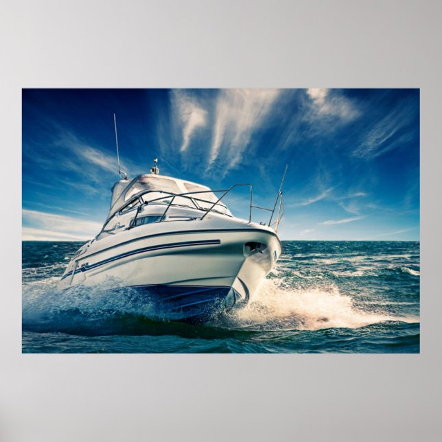 Póster Barco eléctrico en el puerto de Chichester (Frente)