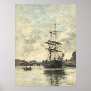 Póster Barco en el Bella Artes Touque - Eugène Boudin