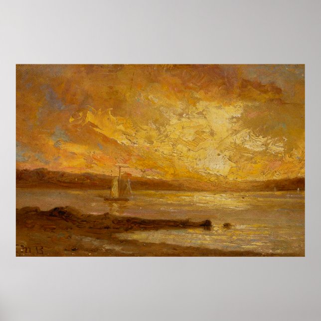 Póster Barco en el mar - Edward Mitchell Banister - c1890 (Frente)