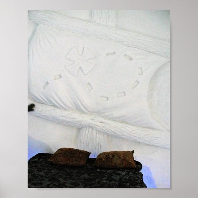 Póster Barco en Hotel de Glace, Quebec, Canadá (Frente)