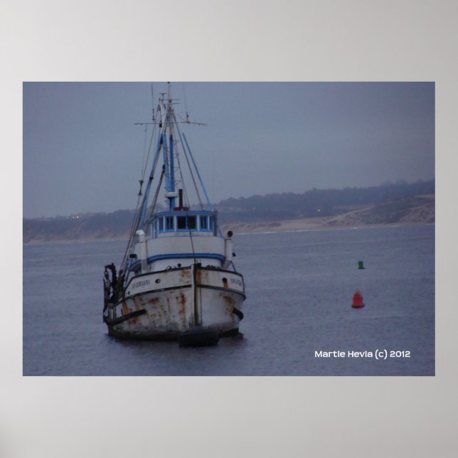 Póster Barco en la Bahía de Monterrey (Frente)