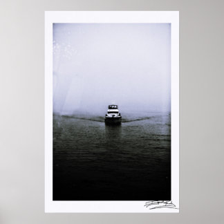 Póster Barco en la niebla