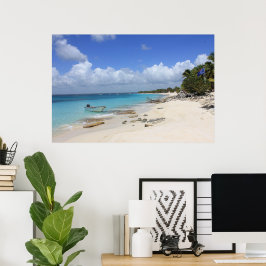 Póster Barco en la playa