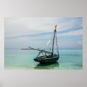 Póster Barco en la playa de Cocoyer - Haití 2018