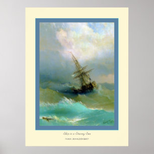Póster Barco en un mar tormentoso~ Ivan Aivazovsky