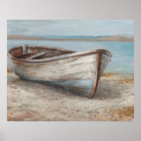 Barco encalado en la orilla