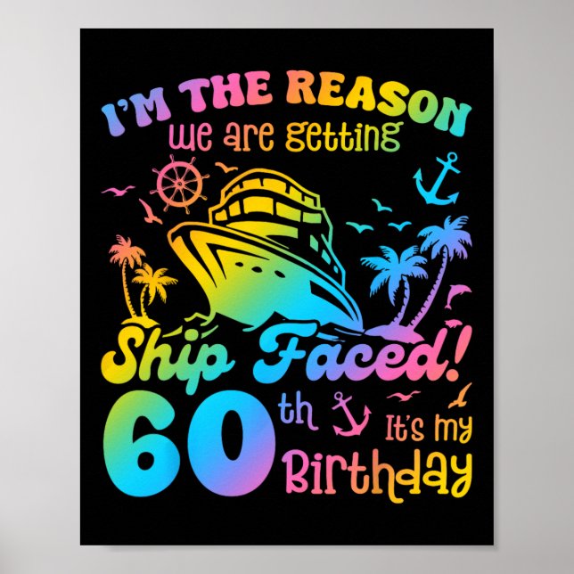 Póster Barco Enfrentó Es Mi Cumpleaños 60 Crucero Barco V (Frente)