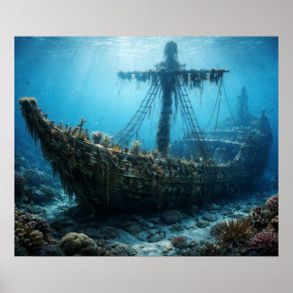 Póster Barco Fantasma en el Abismo