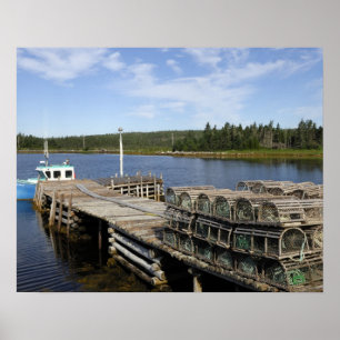 Póster Barco Langostero, Mushaboom, Nueva Escocia, Canadá