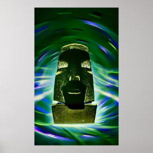 Póster Barco Moai