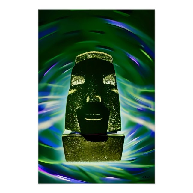 Póster Barco Moai (Anverso)