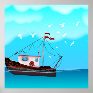 Póster Barco pesquero