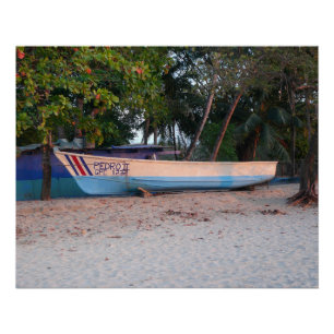 Póster Barco pesquero en la playa de Tamarindo, Costa Ric
