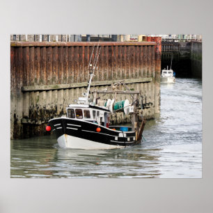 Póster Barco pesquero en Le Tréport, Francia