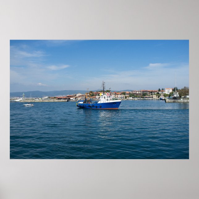 Póster Barco pesquero que va al mar (Frente)