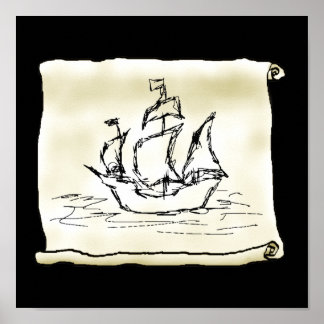 Póster Barco pirata.
