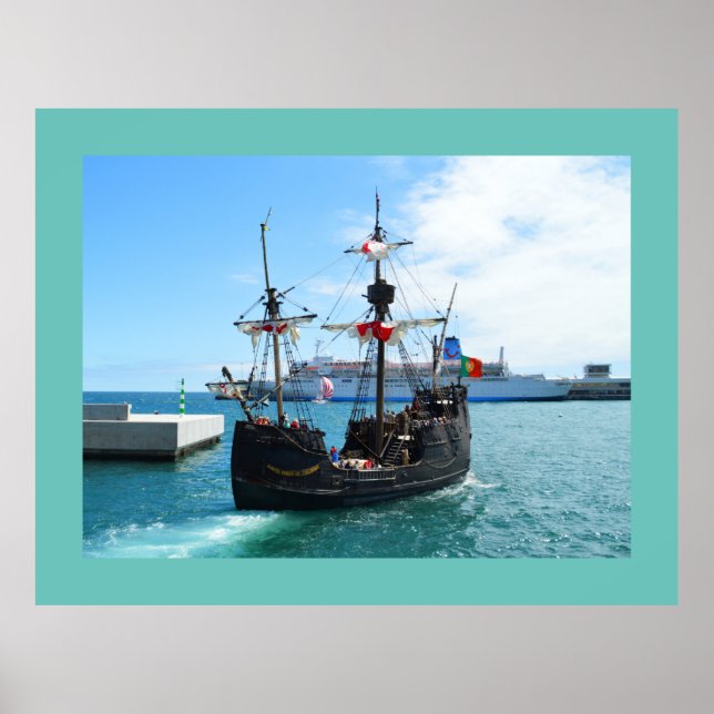 Póster Barco pirata en Madeira (Frente)