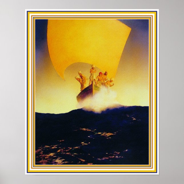 Póster Barco pirata - por Maxfield Parrish (Frente)