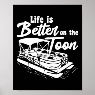 Póster Barco Pontón Divertido La Vida En El Barco Es Mejo