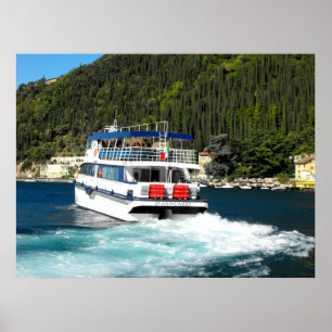 Póster Barco que sale de Maderno en el lago de Garda