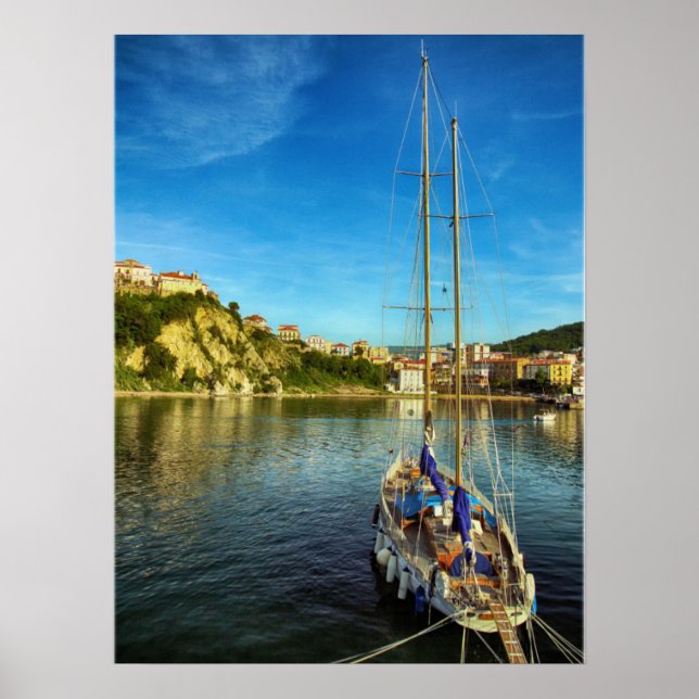 Póster Barco que se acerca a la costa | Agropoli (Frente)