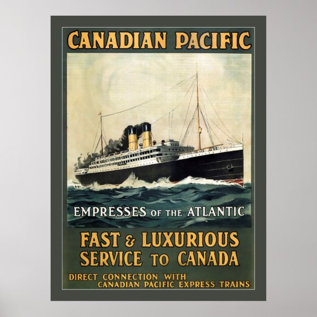 Póster BARCO que TRANSPORTÓ INMIGRANTES a CANADÁ c. 1930 (Frente)