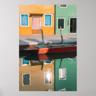 PÓSTER BARCO ROJO Y VERDE EN BARCO