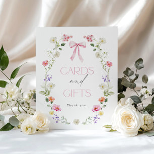Póster Barco rosado de flores silvestres Tarjetas y regal