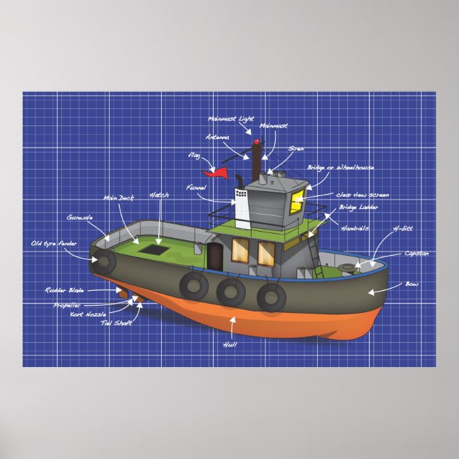 Póster Barco Tug (Frente)