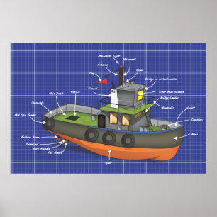 Póster Barco Tug