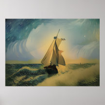 Barco Van Gogh Sailor en el océano