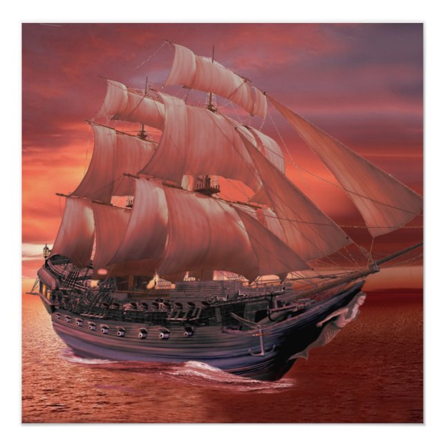 PÓSTER BARCO VELOCIDADES EN EL SOL (Anverso)
