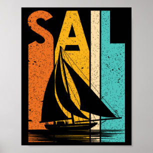 Póster Barco vintage de la tripulación de barco de vela