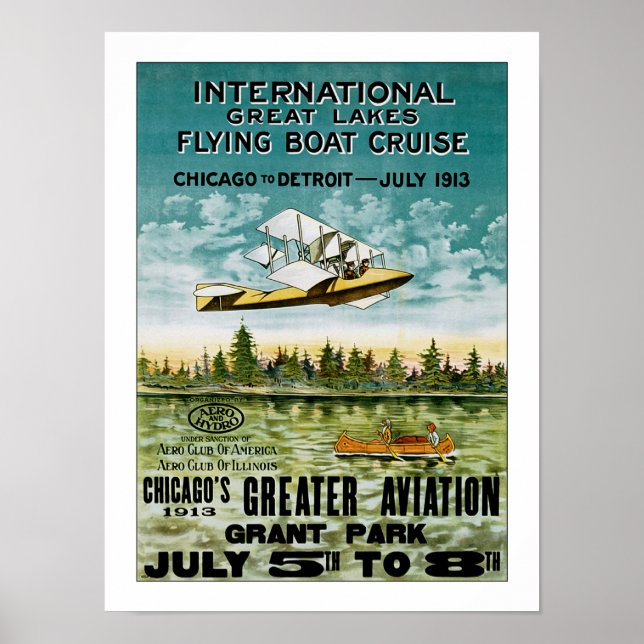 Póster Barco volador de los Grandes Lagos (Frente)