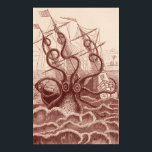 Póster barco vs. pulpo<br><div class="desc">Grabado de los años 1890</div>