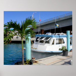 Póster Barco y puente, Nassau