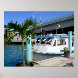 Póster Barco y puente, Nassau