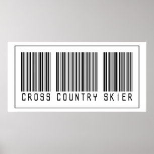 Póster Barcode Cross Country Skier